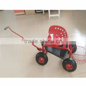 Heavy Duty Adjustable Tractor Garden Scoot With Round Basket thumbnail-2