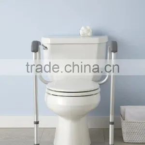 Adjustable Metal White Stand Alone Toilet Safety Rails thumbnail-6