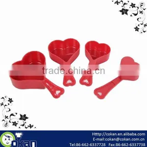 4pcs Heart Shape Plastic Measuring Cup Set CK-S042 thumbnail-1
