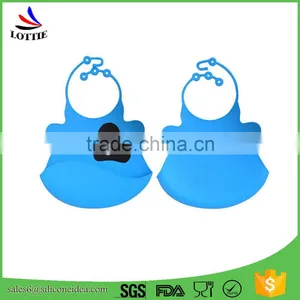 China Manufacturers FDA 100% Food Grade Soft Silicone Baby Bibs thumbnail-1