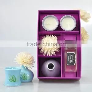 2015 Hot Fragrance Ceramic Diffuser Gift Set With Sola Flower Soy Candle thumbnail-1