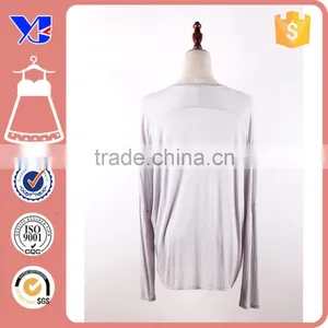 Guangzhou Factory Sell Boat Neckline Cropped Hem Basic 140G Cotton T-shirt thumbnail-2