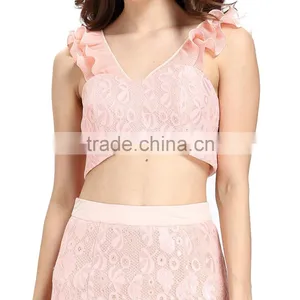 Domin Fashion Guangzhou Factory Latest Skirt and Crop Top Set thumbnail-2