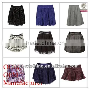 2015 High Quality Fashion Korean Style Ladies' Thick Pleated Plus Size Mini Plaid Skirt thumbnail-1
