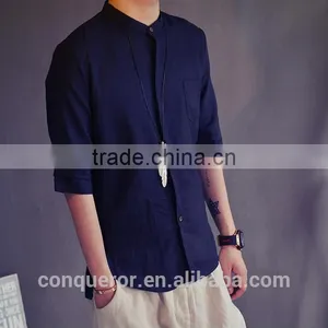 Men's White Linen Shirt HOT! MSRL0045 thumbnail-1