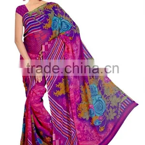 Printed Saree in Four Color With Blouse thumbnail-3
