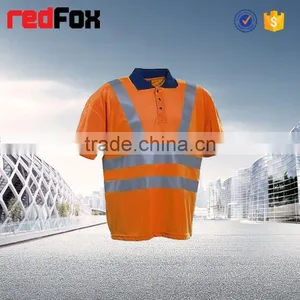 Man T-shirt Red Quality Reflective Safety T-shirt for Running Button T-shirts thumbnail-1