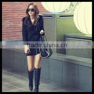 Hot Sale Cheap Fashion Solid Long Sleeve Life Wear Thick Women Long Sexy Girl Hooded Sweatshirt thumbnail-1