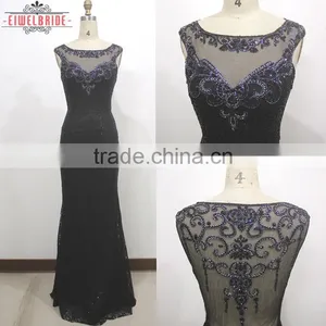 OEM Long Floor-length Sheath/Column Black Evening Dress thumbnail-1