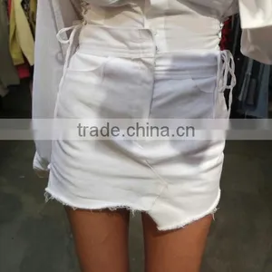 Runwaylover 5083 Sexy Europea Hot Waist Irregular Sexy White Skirt thumbnail-4