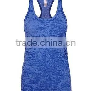 Next Level Apparel Ladies' Burnout Racerback Tank Top - Made From Pre-shrunk 65% Polyester and 35% Cotton. Comes With Your Logo. thumbnail-6