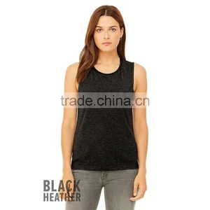Bella+Canvas Women's Flowy Scoop Muscle Tank Top - 65% Poly 35% Viscose, Has Low Cut Armholes and Comes With Your Logo thumbnail-1