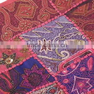 Large Decorative Bedding Pillow Sham Pink Sofa Floor Fancy Cushion India 26x26 thumbnail-3