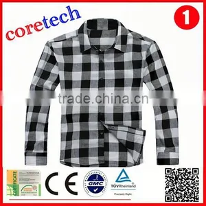 Newest Popular White Black Flannel Shirt Factory thumbnail-1