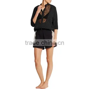 New Fashion Summer Lady Clothing Bra Lace Office Wear Blouse Chiffon Material thumbnail-3