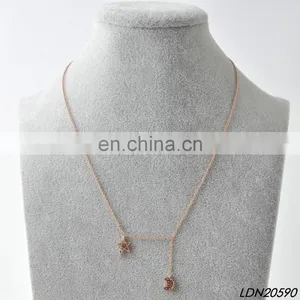 Real Rose Gold Necklace With AAA Zircon thumbnail-3