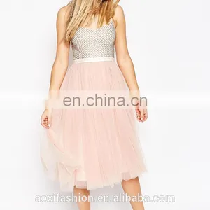 Latest Dress Designs Photos Eastern Embellished Spaghetti Strap Japanese Girls Prom Dress thumbnail-5