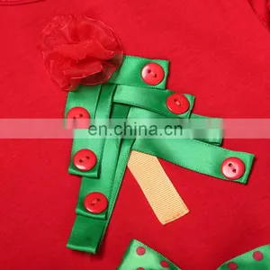 Baby Girl Child Sweet Christmas Skirt Gift Bowknot Ruffle Lace Hemline Round Collar Long Sleeve Dress thumbnail-4