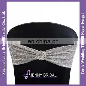SH050G Bow Tie Size Ribbon Sequin Bow for Chair Sequin Chair Band thumbnail-1