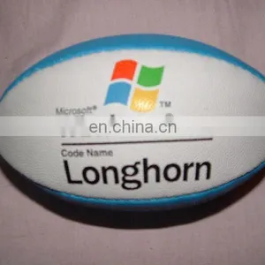 Hand Stitched Match Rugby Ball Rubber Top With Custom Design thumbnail-1