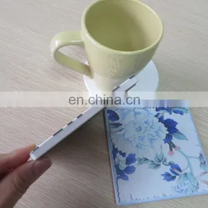 Hot Sale Cheap Custom High-quality White Water Absorbent Ceramic Coaster thumbnail-3