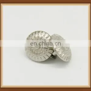 Wholesale Shiny Silver Mushroom Round Metal Jeans Buttons for Jeans thumbnail-2