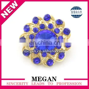 Vintage Golden Metal Colourful Crystal Button for Hair Accessories thumbnail-2