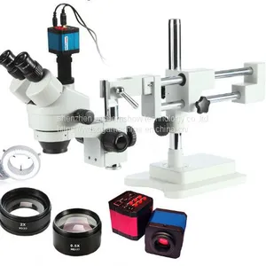High Resolution Inspection Trinocular Stereo Industrial Microscope With 14MP HDMI HD Camera thumbnail-1