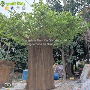 Customized Outdoor Round Trunk Decorative Artificial Big Metal Ficus Trees thumbnail-4
