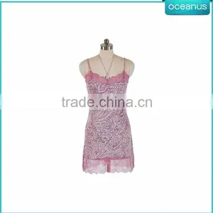 100% Poly Woven Ladies Print Camisole With Lace thumbnail-3
