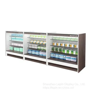Lepin Single and Double Sided Pharmacy Shelf Display Stand Pharmacy Medicine Display Glass Container Over-the-counter Western Medicine Counter thumbnail-1