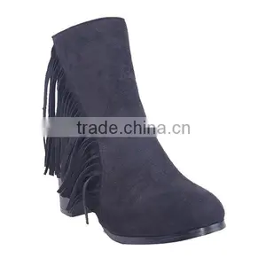 Best Selling Woman High Heel Ankle Boots Side Macrame China Forester Back Zipper Boots thumbnail-2