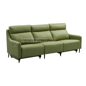 Italian Minimalist Leather Smart Sofa Living Room Straight Row Three-Seat First-Class Fashion Space Capsule Electric Function Sofa thumbnail-3