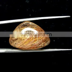 Fancy Shape Cabochon Ritile Quartz / Natural Rutile Stone / Smooth Rutile Gems / Golden Rutile thumbnail-1
