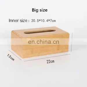 Natural Bamboo Eco-friendly Tissue Storage Box Multi-function Dinning Room Living Room Toilet Tissue Box thumbnail-3