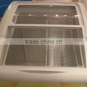 138L Mini Sliding Cuvered Glass Door Horizontal Chest Deep Freezer thumbnail-2