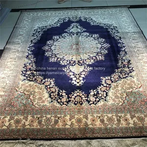 5x8ft Royal Blue Handmade Silk Persian Carpet for Sitting Room and Bedding Room thumbnail-4