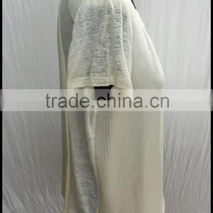 European Fashion Style Round Collar Short Sleeve Sequined White Blouse thumbnail-2