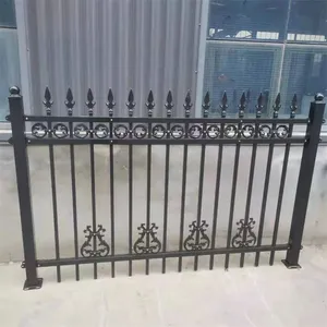 Outdoor Wrought Iron Fence 6ft Height Anti Rust Coated for Pool and Balcony Safety thumbnail-3