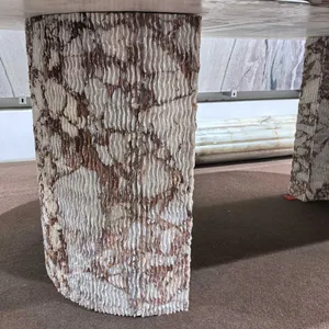 Minimalist Calacatta Red Marble Dining Table and Coffee Table Set Luxury Stone Furniture for Residential and Commercial Projects thumbnail-2
