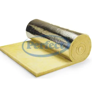Glasswool Insulation Blanket & Board, FSK FWF MSK MWV KSK Foil Laminate, MPET Metalized PET Faced Glass Wool for HVAC, Roof, Wall, Air Duct thumbnail-1