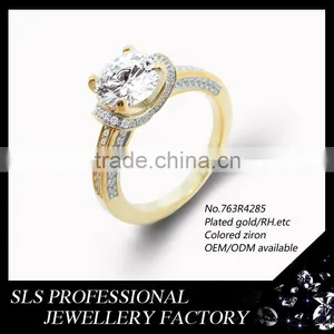 2015 Small Finger 18k RH Gold Plated 925 Silver China cz Rings cz Rings Wholesale thumbnail-1