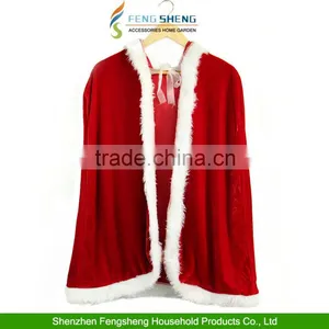 Womens Christmas Adult Mrs Santa Claus Fancy Dress Cappa Cloak Cape thumbnail-1