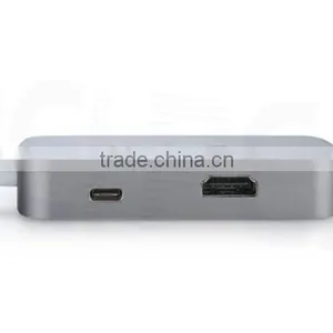 High Speed ABS USB-C to RJ45 & USB 3.0 Type-A 2 Ports Adapter thumbnail-3