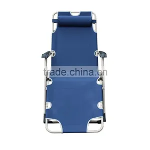 Two Use Portable Sleeping Folding Recliner Folding Footrest Beach Lounge Chair thumbnail-3