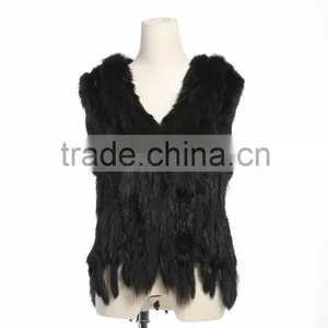 QD663 New Fashion Handknitted Rabbit & Raccoon Vest With Cap 2016 thumbnail-4