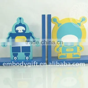 Cute Robot -shaped MDF Bookends for Kids and Students thumbnail-1