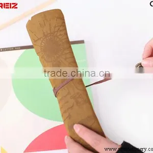 Leather Pen Bag for Color Pencil or Kids Use With Map thumbnail-5