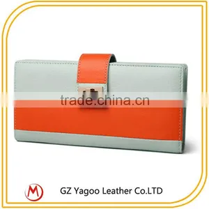 Contrast Color Low Price Ladies Leather Hand Made Wallet Purse thumbnail-2