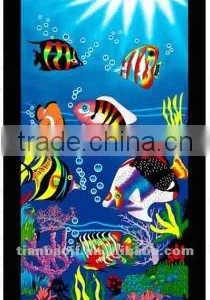 100% Cotton Printed Velour Beach Towel 30x60" thumbnail-1